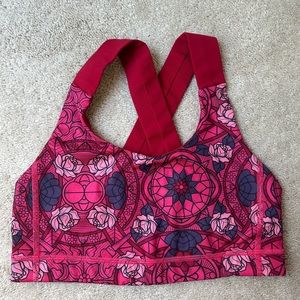 Lulu Lemon Athletica Pink Floral Sports Bra